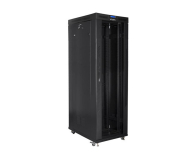 LANBERG Szafa instalacyjna rack stojąca 19 42U 800x1000 czarna, drzwi szklane LCD (Flat pack) FF01-8042-12BL - 1259209 - zdjęcie 2